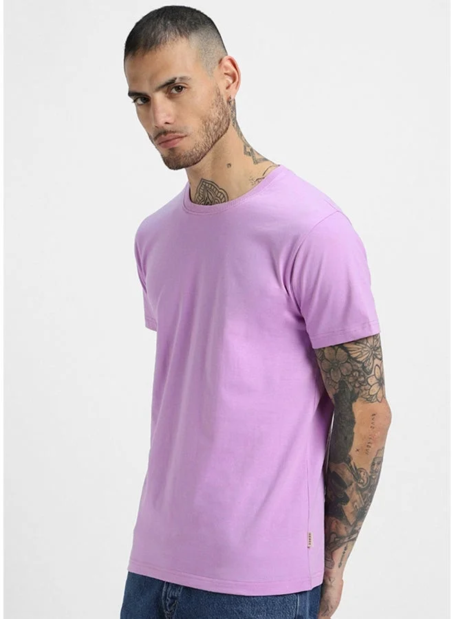 فيردو تيشيرت فيردو قطن نقي رجالي نصف كم لون ليلكي